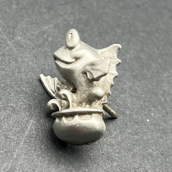 Vintage Jumping Fish Tie Tack Pewter Tone Lapel Hat Pin - Picture 3 of 7